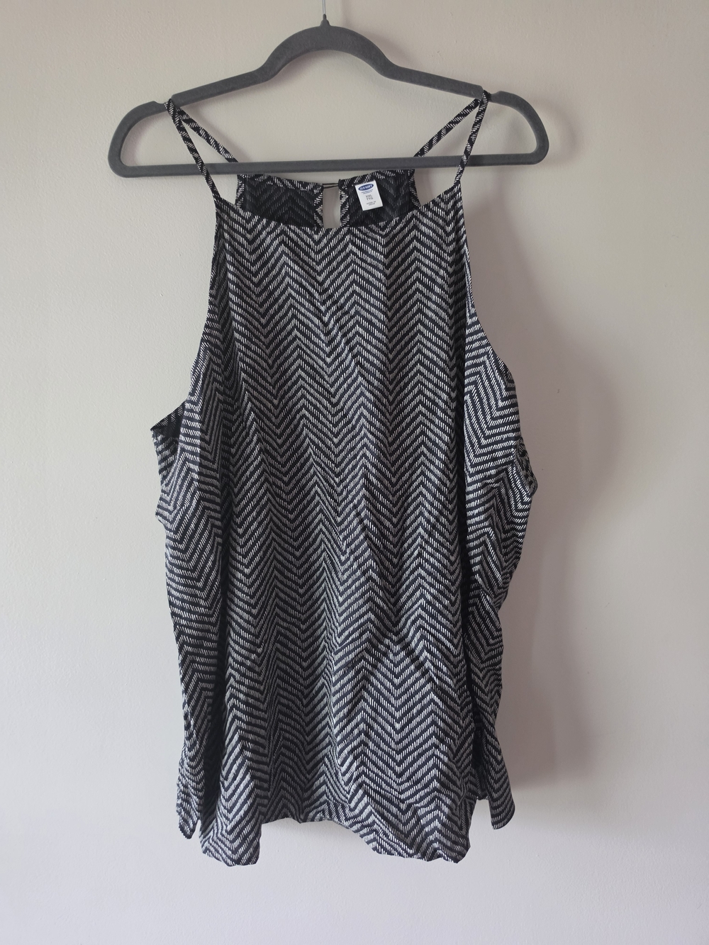 Old Navy Black and White Chevron Halter Cami